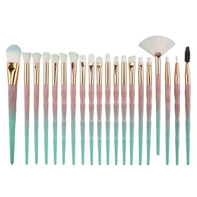 China Angular Blush Professional Plastic Handle 20pcs Diamond Grit Eye Makeup Tools Set Colorful Cosmetic Hot Sale for sale