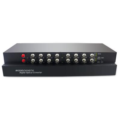 China For CCTV HD Bnc Control System 16 Ports CCTV HD TVI CVI AHD Over Fiber Optic Converter For 1080p 960p 720p CVI TVI AHD HD Video Camera for sale