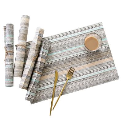 China Sustainable Wholesale PVC Set Mats For Dining Table Waterproof Kitchen Eat Mats for sale