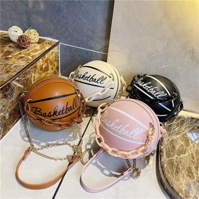 China Fashion Girls Cross - Body Purses Shoulder Bag Women Mini Basketball Bags Kids Basket Ball Purse Summer Handbags Lady Ball Shaped Purse for sale