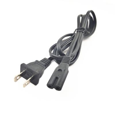 China Home Appliance American 2 Pin Plug 125 V AC Power Supply Cord With ETL Certification And Qt8 Connector for sale