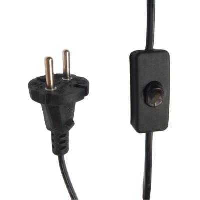 China Home Appliance Factory Price European Standard EU 2 Pin Plug Power Cord 303 Switch for sale