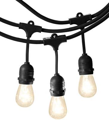 China Waterproof Outdoor Home Appliance Patio String Lights S14 Bulb, Black, 48-Foot for sale