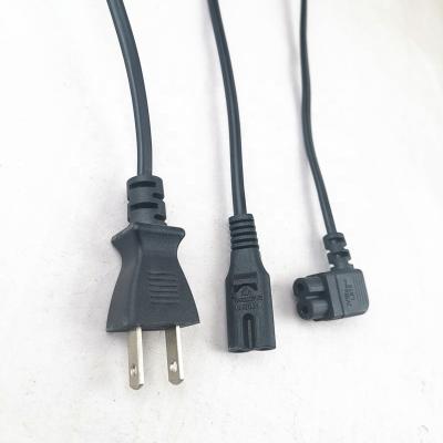 China Japanese Standard Home Appliance Two-pin Plug Power Cord, Back Linked With 8 Shaped Socket for sale