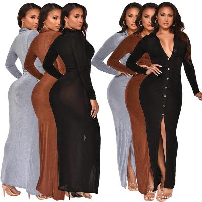 China Breathable the solid color new fashion Korean fleece buttocks cardigan dress slim sexy dress for sale