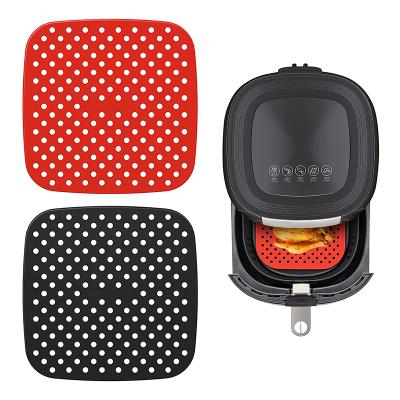 China Viable Reusable Heat Resistant Basket Mats Non-Stick Silicone Air Fryer Accessories Air Fryer Pads for sale