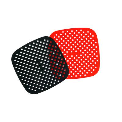 China Sustainable Reusable Square Air Fryer Liners 8.5 Inch Fiberglass Cloth PTFE Coated Non-Stick Air Fryer Mats for sale