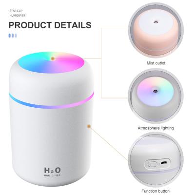 China Color Changing Mini Ultrasonic Usb Cool Air Humidifier Luchtiger Vochtiger Essential Oil Diffuser Dual LED Light Interface for sale