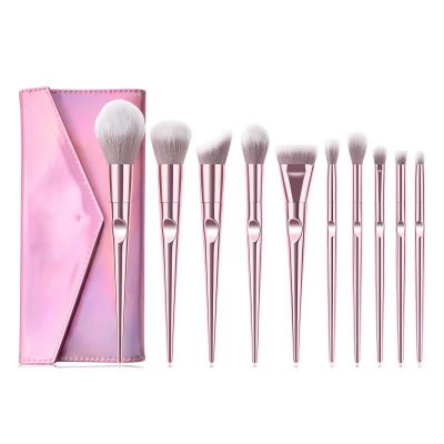 China Angular Blush Custom Logo High Quality Synthetic Makeup Brush Set Cosmetic Makeup Brush With Bag for sale