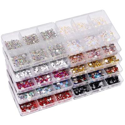 China Flatback Bling Rhinestone Round Rhinestone Flatback Crystal Rhinestone Nail Art Rhinestone Decoration for sale