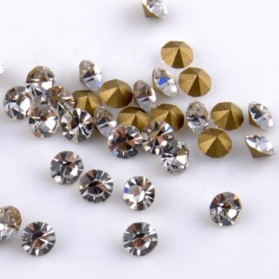 China Pointback YALI Square Glass Beads Stones Chaton For Clothes Decoration for sale