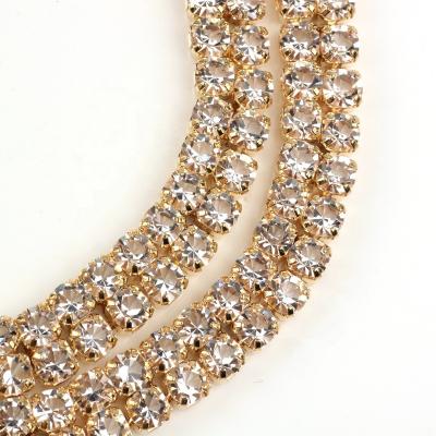 China Pointback YALI 2021 Fashion Round Setting Rhinestone Crystal Chain for sale