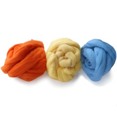 China Sustainable wool roving superfine wool roving DIY needle felted wool for sale