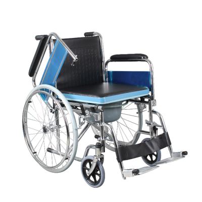 China Affordable manual square seat commode lightweight weelchair wheelchair for elderly people for sale