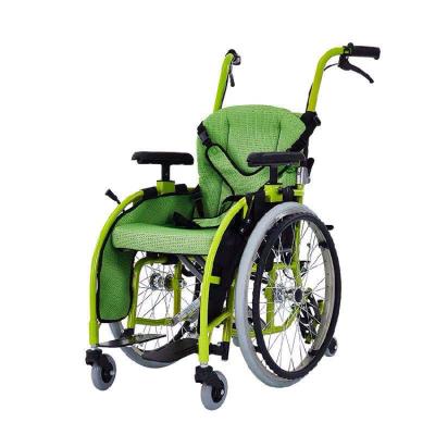 China Helper Action Folding Dismountable Green Wheelchair For Disabled Children for sale