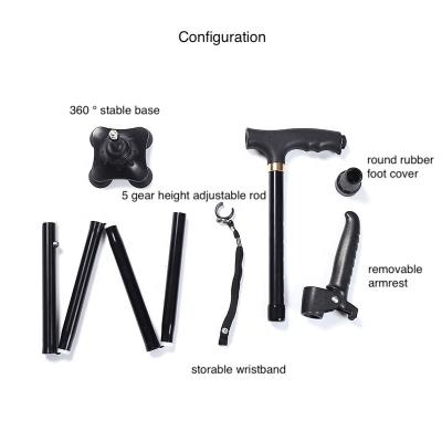 China Foldable Outdoor Activity T-Handle Cane Aluminum Walking Stick Crutch for sale