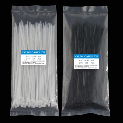 China Used for bundling nylon self-locking plastic cables tie for wire management nylon cable tie for sale