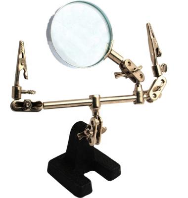 China Simple Operation Desktop Welding Magnifier With Adjustable Hand Clamps Double Auxiliary Magnifier For Welding for sale