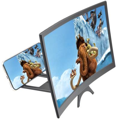 China Mobile Phone Screen Amplifier Plastic Curving Portable Magnifier Show Visual 3D Magnifier With Folding Stand Holder for sale