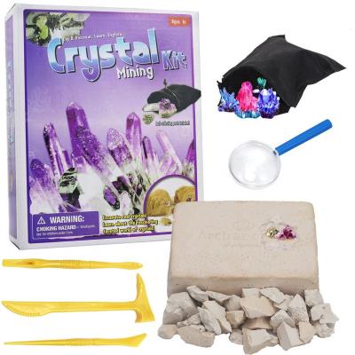 China Geat STEM Science Gift For DIY Archeology Crystal Dig Mineral Excavation Up Kit Pirate Treasure Gems Play With Tool Excavator Toy For Kid Gift for sale