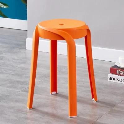 China Hot Sale New Design Household Multifunctional Storage Chair Plastic Round Ottoman Sneak Creative Stackable Stool for sale