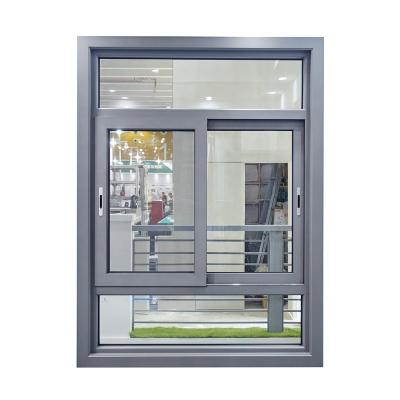 China Sliding Thermal Break System Double Tempered Glass Sliding Aluminum Windows for sale