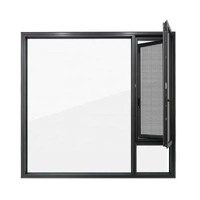 China Modern Magnetic Screen Window Design Hurricane Proof Double Glazed Aluminum Windows for sale