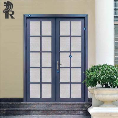 China Latest Traditional Exterior Aluminum Aluminum Glass French Door Casement Door Price for sale