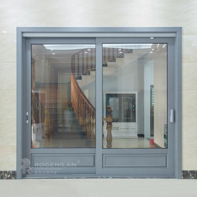 China Modern ROGENILAN 208 Series Thermal Broken Aluminum Automatic Glass Sliding Doors for sale