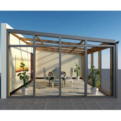 China Modern Aluminum Profiles Retractable Glass Tempered Sunroom for sale