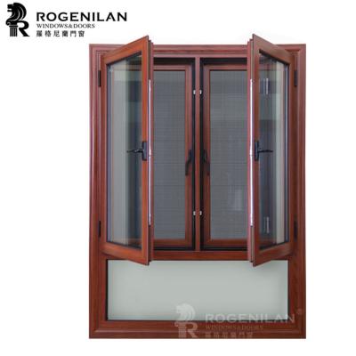 China ROGENILAN 1314# Swing Style German Hurricane Impact Resistant Windows Price for sale