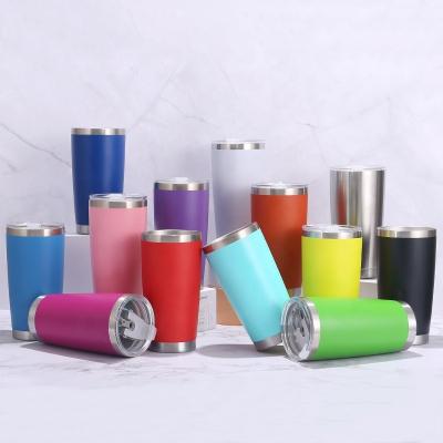 China Best Viable Selling Reusable 20Oz 600Ml Stainless Steel Double Walled Vacuum Insulated Colorful Car Tumbler With Lids for sale