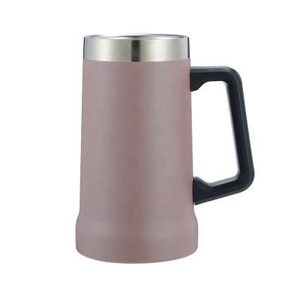 China 2022 Double Wall Stainless Steel Best Sustainable Selling High Quality 709Ml Beer Mug With Handle for sale