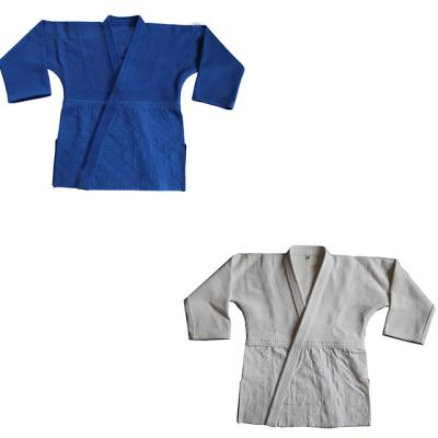 China 100% Preshrunk Judo Uniform White Kimono Blue Uniform Armor Judo Uniform for sale