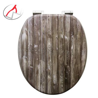 China Slow-End Toilet Seats Stainless Steel Soft Closing Molded Wooden Toilet Seat MDF Soft End for sale