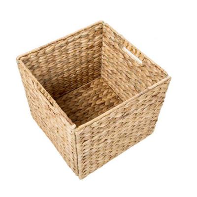 China Sustainable Custom Natural Wicker Bins Baskets Collapsible Storage Basket With Wire Frame 4 Piece Set for sale