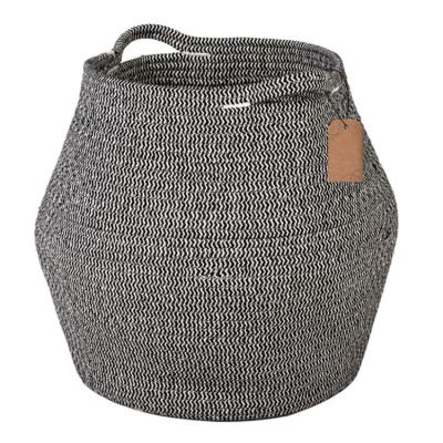 China Hot Sale Natural Gray Cotton Rope Storage Basket Weave Home Decoration Picnic Basket Storage Viable for sale