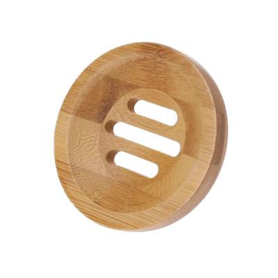 China Eco-Freindly High Quality Natural Wood Round Soap Dish Anti-Slip Performance For Kitchen Bathroom for sale