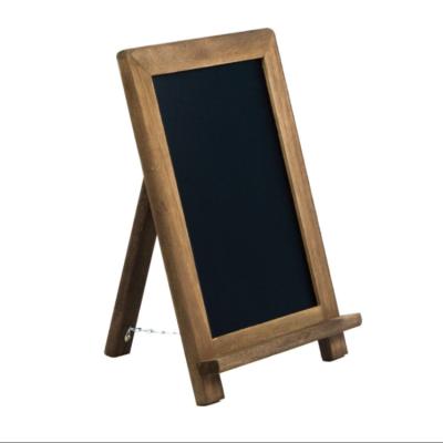 China Eco-Friendly Rural Pastoral Table Wooden Chalkboard Sign With Easel Bracket Suitable For Wedding Decoration for sale