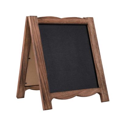 China Eco-Friendly Rustic Double Sided Wooden Blackboard Menu A-Frame Blackboard Sign Decoration Office Bulletin Boards for sale