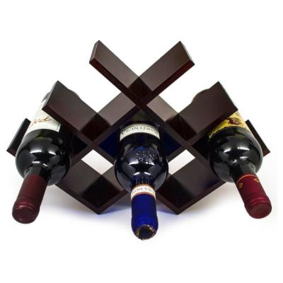 China Butterfly Fashion Modern Natural Wine Rack Countertop Wooden Wine Rack Sustainable For Storing 8 Bottles Of Wine for sale