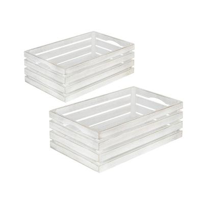 China China Rustic Natural Rectangle Box Storage Crate White Wooden Wood for Home and Bathroom for sale