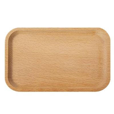 China Rectangle Beech Wood Tea Tray Rectangle Eco-friendly Solid Wooden Serving Tray Dish For Any Food Tray for sale