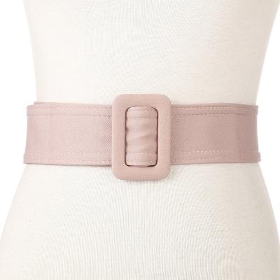 China Belt Ladies Casual Simple Weaving Decorative Belt With Cloth Covered Belt Buckle for sale