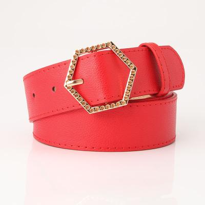 China New Arrival Women PU Leather Belts Leather Soft Female Daily Waist Belts For Dress Trend Alloy Lady Hot Popular Buckle Belt for sale