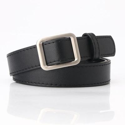 China New Trend PU Women's Hot No--Hole Alloy Buckle Belt No--needle Popular Leather Daily Use Leather Waist Belt For All-match Female Lady Belts for sale