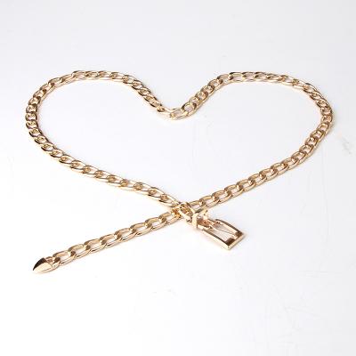 China New Arrival Trendy All-match Women's Slim Metal Women's Popular Daily Use Chain Waist Belts Belt Alloy Buckle Belt for sale