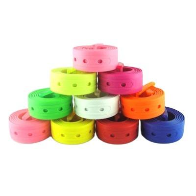 China Wholesale Fashion Candy Color Women Silicon Environmental Plastic Belt for sale