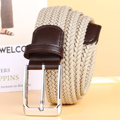 China Fashion/leisure 2022 new style multi color men's factory custom polyester braided elastic stretch waistband for sale