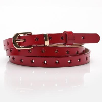 China New Arrival High Quality Popular Female Ladies Alloy Hollow-out Buckle Genuine Leather Belts Daily Use for sale